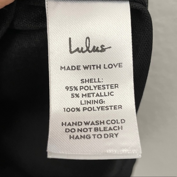 NWT LULU’S Black Metallic Cutout Long Sleeve Ruched Mini Dress X-Small - Picture 8 of 8